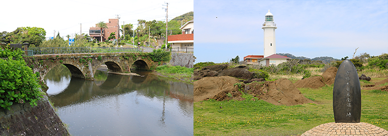 めがね橋と野島埼灯台