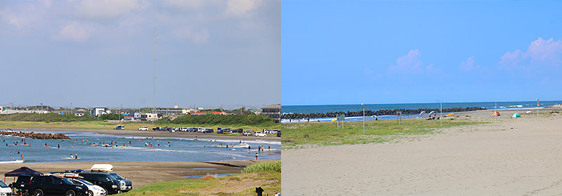 飯岡海水浴場と矢指ヶ浦海水浴場